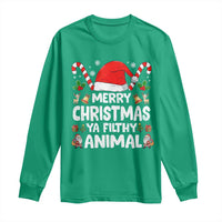 Merry Christmas Ya Filthy Animal Long Sleeve Shirt Funny Home Xmas Alone Movie Pajama - Wonder Print Shop