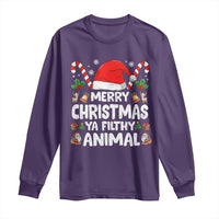 Merry Christmas Ya Filthy Animal Long Sleeve Shirt Funny Home Xmas Alone Movie Pajama - Wonder Print Shop