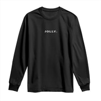Jolly Christmas Subtle Minimal Long Sleeve Shirt Funny Holiday Party Simple - Wonder Print Shop