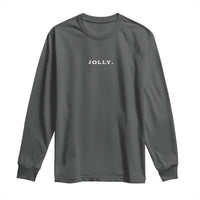Jolly Christmas Subtle Minimal Long Sleeve Shirt Funny Holiday Party Simple - Wonder Print Shop