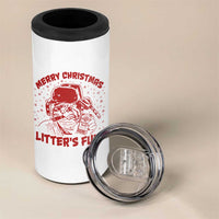 Litters Full 4 in 1 Can Cooler Tumbler Funny Cat Christmas Vacation - Wonder Print Shop