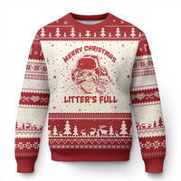 Litters Full Ugly Christmas Sweater Funny Cat Xmas Vacation - Wonder Print Shop