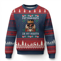 Inappropriate Xmas Ugly Christmas Sweater Funny Put Your Nuts in My Mouth Dirty Holiday - Wonder Print Shop