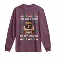 Inappropriate Christmas Long Sleeve Shirt Funny Put Your Nuts in My Mouth Dirty Holiday - Wonder Print Shop