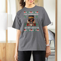 Inappropriate Christmas T Shirt For Women Funny Put Your Nuts in My Mouth Dirty Holiday - Wonder Print Shop
