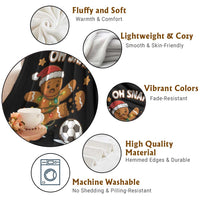 Oh Snap Gingerbreadman Christmas Soccer Throw Blanket - Wonder Print Shop