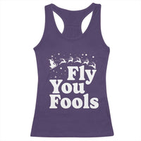 Funny Christmas Racerback Tank Top Fly You Fools Fantasy Movie Santa Sleigh Reindeer - Wonder Print Shop