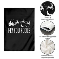 Funny Christmas Fly You Fools Garden Flag Fantasy Movie Fellowship Santa Sleigh Reindeer - Wonder Print Shop