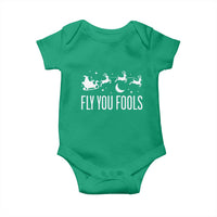 Funny Christmas Fly You Fools Baby Onesie Fantasy Movie Fellowship Santa Sleigh Reindeer - Wonder Print Shop