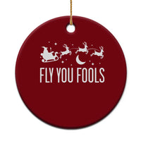 Funny Christmas Fly You Fools Ceramic Ornament Fantasy Movie Fellowship Santa Sleigh Reindeer - Wonder Print Shop