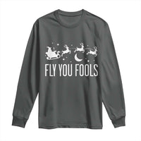 Funny Christmas Fly You Fools Long Sleeve Shirt Fantasy Movie Fellowship Santa Sleigh Reindeer - Wonder Print Shop
