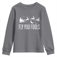 Funny Christmas Fly You Fools Youth Sweatshirt Fantasy Movie Fellowship Santa Sleigh Reindeer - Wonder Print Shop