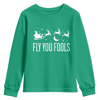 Funny Christmas Fly You Fools Youth Sweatshirt Fantasy Movie Fellowship Santa Sleigh Reindeer - Wonder Print Shop