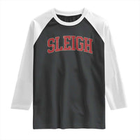 Sleigh Christmas Raglan Shirt Funny Women Retro Merry Xmas Family Holiday - Wonder Print Shop