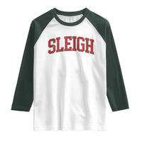 Sleigh Christmas Raglan Shirt Funny Women Retro Merry Xmas Family Holiday - Wonder Print Shop