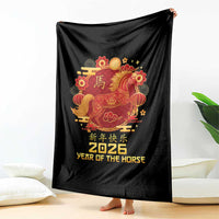 Chinese New Year 2026 Throw Blanket Year of The Horse - Wonder Print Shop