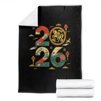 Hello 2026 Lunar New Year Throw Blanket Year of the Horse Chinese Zodiac - Wonder Print Shop