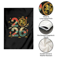 Hello 2026 Lunar New Year Garden Flag Year of the Horse Chinese Zodiac - Wonder Print Shop