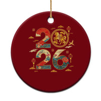 Hello 2026 Lunar New Year Ceramic Ornament Year of the Horse Chinese Zodiac - Wonder Print Shop