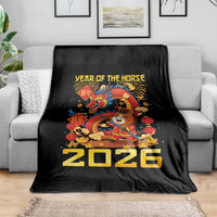 Chinese New Year 2026 Throw Blanket LYE Year of The Horse - Wonder Print Shop