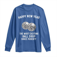 Funny New Years Eve Long Sleeve Shirt Ball Drop Rude Adult Humor - Wonder Print Shop