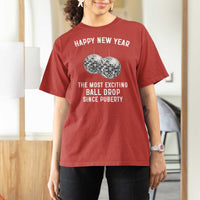 Funny New Years Eve T Shirt For Women Ball Drop Rude Adult Humor - Wonder Print Shop
