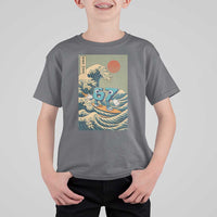 67 Surfing Japanese T Shirt For Kid Funny Great Wave Off Kanagawa Six Seven Brainrot Meme - Wonder Print Shop