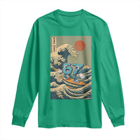 67 Surfing Japanese Long Sleeve Shirt Funny Great Wave Off Kanagawa Six Seven Brainrot Meme - Wonder Print Shop