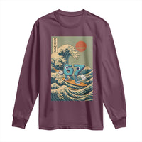 67 Surfing Japanese Long Sleeve Shirt Funny Great Wave Off Kanagawa Six Seven Brainrot Meme - Wonder Print Shop