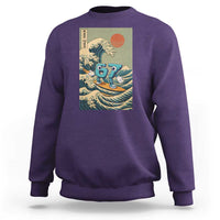 67 Surfing Japanese Sweatshirt Funny Great Wave Off Kanagawa Six Seven Brainrot Meme - Wonder Print Shop