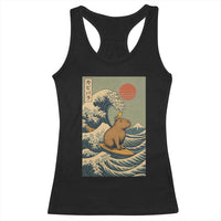 Capybara Surfing Japanese Racerback Tank Top Vintage Great Wave Off Kanagawa Anime Kawaii - Wonder Print Shop