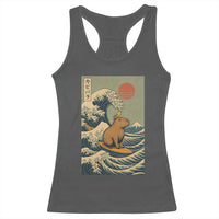 Capybara Surfing Japanese Racerback Tank Top Vintage Great Wave Off Kanagawa Anime Kawaii - Wonder Print Shop