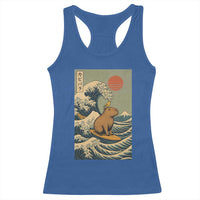 Capybara Surfing Japanese Racerback Tank Top Vintage Great Wave Off Kanagawa Anime Kawaii - Wonder Print Shop