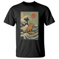 Capybara Surfing Japanese T Shirt Vintage Great Wave Off Kanagawa Anime Kawaii - Wonder Print Shop