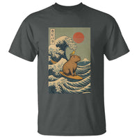 Capybara Surfing Japanese T Shirt Vintage Great Wave Off Kanagawa Anime Kawaii - Wonder Print Shop
