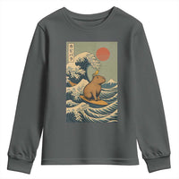 Capybara Surfing Japanese Youth Sweatshirt Vintage Great Wave Off Kanagawa Anime Kawaii - Wonder Print Shop