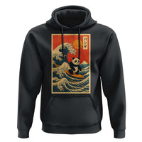 Panda Surfing Japanese Hoodie Vintage Great Wave Off Kanagawa Anime Kawaii - Wonder Print Shop