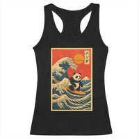 Panda Surfing Japanese Racerback Tank Top Vintage Great Wave Off Kanagawa Anime Kawaii - Wonder Print Shop