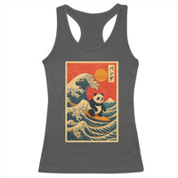 Panda Surfing Japanese Racerback Tank Top Vintage Great Wave Off Kanagawa Anime Kawaii - Wonder Print Shop