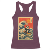 Panda Surfing Japanese Racerback Tank Top Vintage Great Wave Off Kanagawa Anime Kawaii - Wonder Print Shop