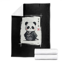 Kawaii Anime Samurai Panda Throw Blanket Vintage Sumi-e Japanese Art Funny Panda Lovers - Wonder Print Shop