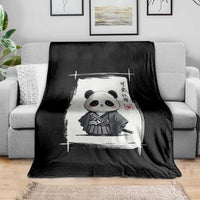 Kawaii Anime Samurai Panda Throw Blanket Vintage Sumi-e Japanese Art Funny Panda Lovers - Wonder Print Shop