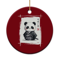 Kawaii Anime Samurai Panda Ceramic Ornament Vintage Sumi-e Japanese Art Funny Panda Lovers - Wonder Print Shop