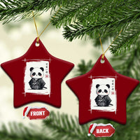 Kawaii Anime Samurai Panda Ceramic Ornament Vintage Sumi-e Japanese Art Funny Panda Lovers - Wonder Print Shop