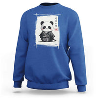 Kawaii Anime Samurai Panda Sweatshirt Vintage Sumi-e Japanese Art Funny Panda Lovers - Wonder Print Shop