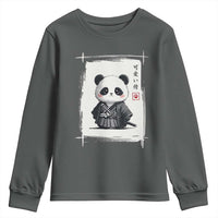 Kawaii Anime Samurai Panda Youth Sweatshirt Vintage Sumi-e Japanese Art Funny Panda Lovers - Wonder Print Shop