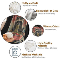 Kawaii Anime Raccoon Ramen Throw Blanket Funny Japanese Noodles Anime Lovers - Wonder Print Shop