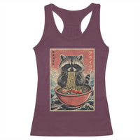 Kawaii Anime Raccoon Ramen Racerback Tank Top Funny Japanese Noodles Anime Lovers - Wonder Print Shop