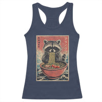 Kawaii Anime Raccoon Ramen Racerback Tank Top Funny Japanese Noodles Anime Lovers - Wonder Print Shop