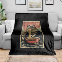 Frog Eat Ramen Throw Blanket Funny Japanese Noodles Anime Lovers Kawaii Anime - Wonder Print Shop